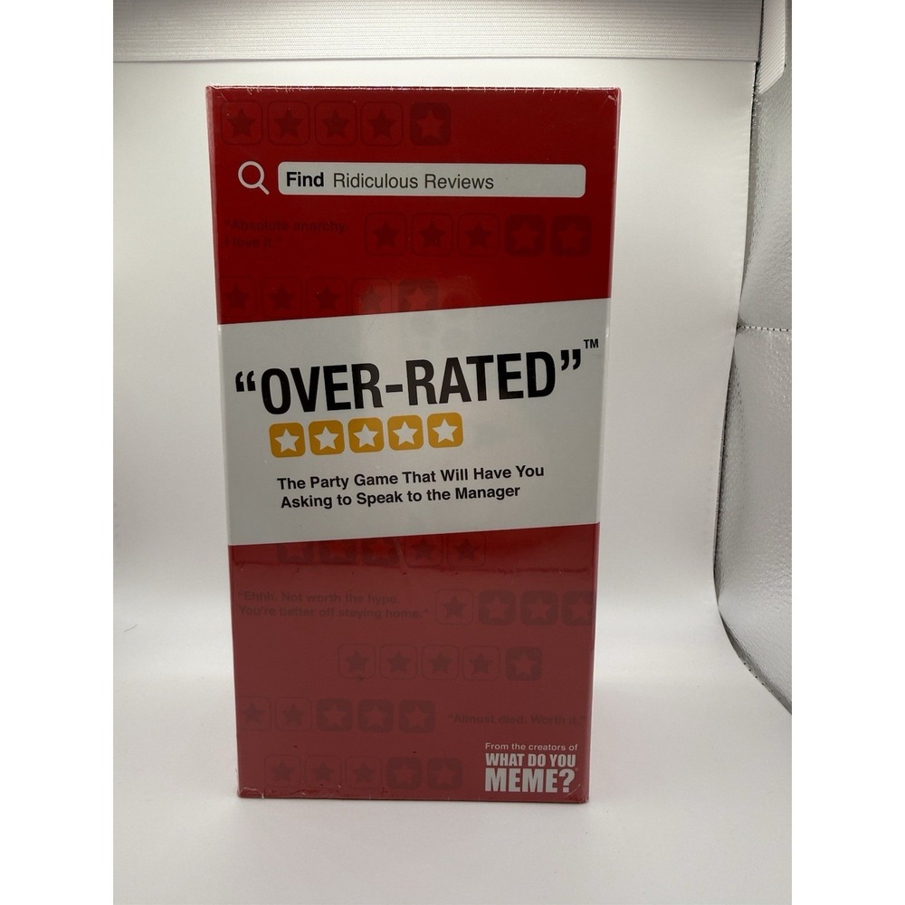 "OVER-RATED" Hilarious Social Party Card Game about Outrageous Reviews, Ages 17+